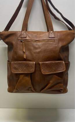 Platania Leather Convertible Backpack Tote Tan