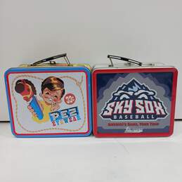 2pc Set of Vintage Tin Lunch Boxes