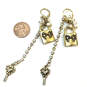 Designer Betsey Johnson Gold-Tone Rhinestone Leverback Dangle Earrings image number 2