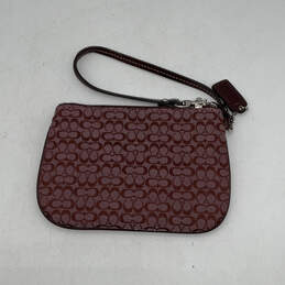 Womens Red Signature Print Bag Charm Inner Pocket Wristlet Wallet alternative image