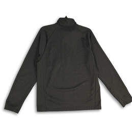 Mens Black Long Sleeve Mock Neck Half Zip Pullover Jacket Size Large alternative image