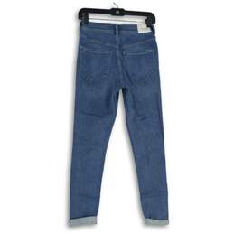NWT Womens Blue Denim Medium Wash High Rise 5-Pocket Design Skinny Jeans Size 0R alternative image