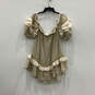 NWT Womens Kyro Gold Ruffle Off The Shoulder Puff Sleeve Mini Dress Size S image number 1