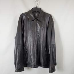 Back Bay Leather Design Men Black Leather Jacket sz L