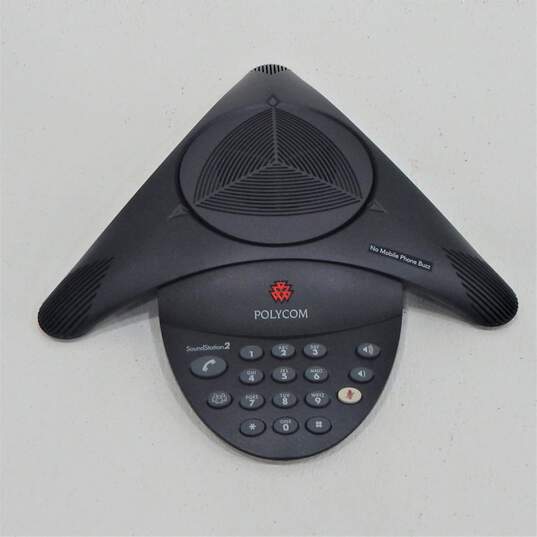 Polycom SoundStation 2 Analog Conference Phone W/ Case Wall Module Power Supply & Cords image number 2