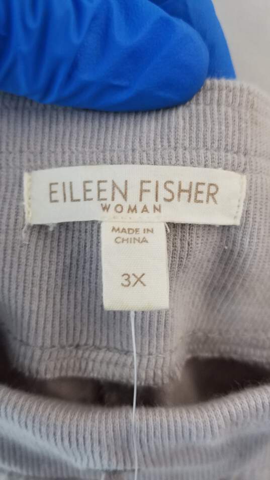 Organic Linen Eileen Fisher Pants Drawstring Capri 3X Gray image number 3