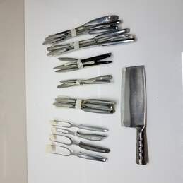 Lot of 27 Kitchen Knives + 4 Carving Forks