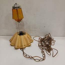 Vintage Amber Glass Pendulum Hanging Lamp