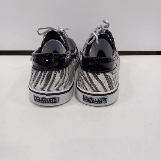 Sperry Top-Sider Zebra Print Sequin Boat Shoes Size 10 image number 4