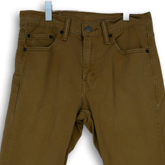Mens Brown 502 Drak Wash Denim Pocket Straight Leg Jeans Size 29 image number 3