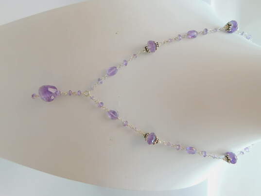 Doug Paulus 925 Faceted Amethyst Lariat Necklace 20.0g image number 1