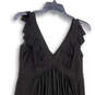 Womens Black Ruffled Sleeveless V-Neck Knee Length A-Line Dress Size 6 image number 2