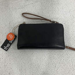 NWT Womens Black Brown Leather Inner Zipper Pocket Wristlet Wallet alternative image