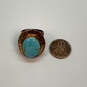 Designer Desert Rose Trading 925 Turquoise Stone Hammered Band Ring image number 2