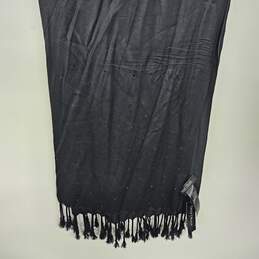 Black Scarf With Tassels and Embellishments alternative image