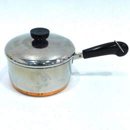 Vintage Revere Ware 1 1/2 QT Quart Sauce Pan Copper Clad Bottom With Lid