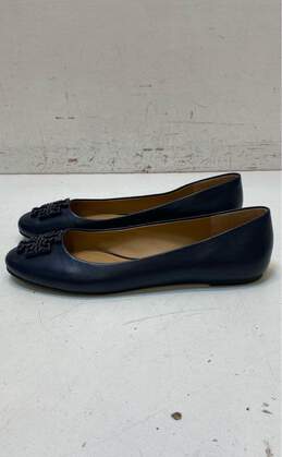 Tory Burch Lowell 2 Navy Blue Leather Flats Loafers Shoes Women's Size 9.5 M alternative image