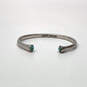 Designer Lucky Brand Silver-Tone Antique Turquoise Stone Cuff Bracelet image number 2