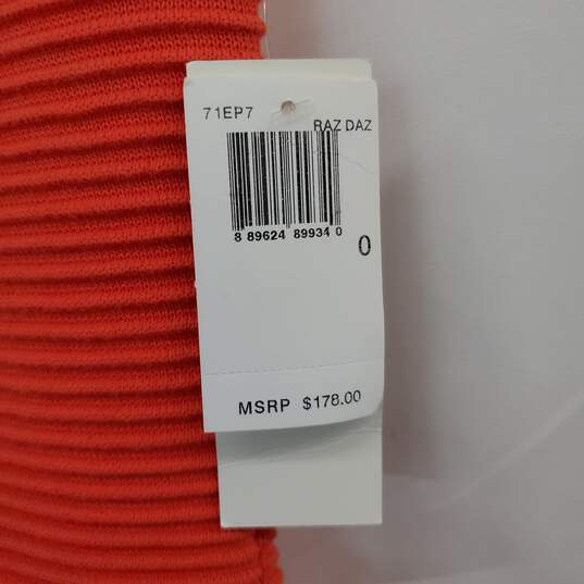 French Connection Bright Orange Ribbed Knit Sleeveless Dress Size 0 image number 4