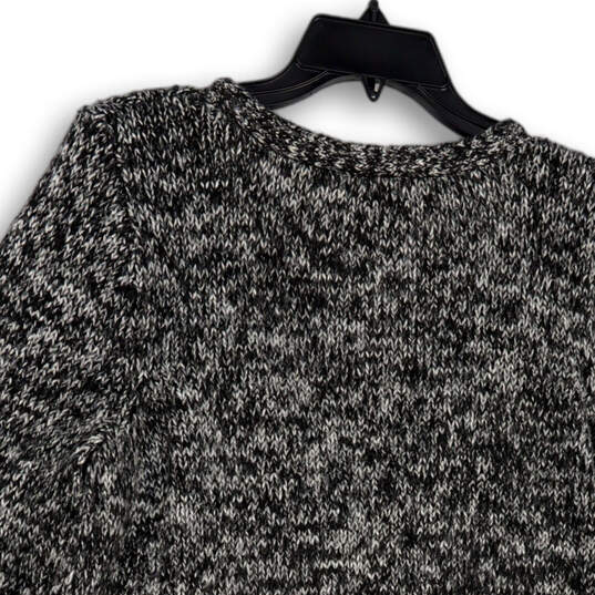Womens Gray Knitted V-Neck Long Sleeve Pullover Sweater Size 18/20 image number 4