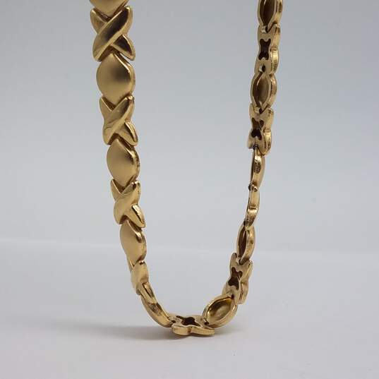 Super Rare Tiffany  & C 10k Yellow Gold 16 Inch XOXO 8mm Necklace For Repair 13.3g image number 1