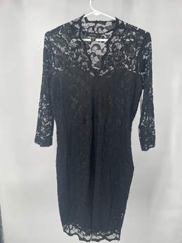 Karen Kane Womens Black Lace 3/4 Sleeve V Neck Mini Dress Sz M T-0503687-F