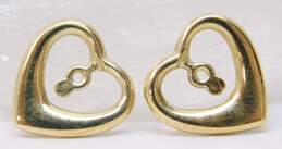 14K Yellow Beverly Hills Gold Heart Earring Jackets 1.2g