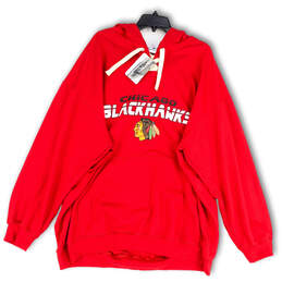 NWT Mens Red NHL Chicago Blackhawks Long Sleeve Pullover Hoodie Size 4X