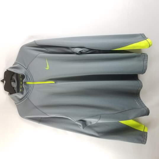 Nike Mens Grey And Lime Green Sweater 2X image number 1