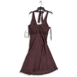 NWT Jones New York Womens Purple Halter Neck Back Zip A-Line Dress Size 10 alternative image