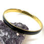 Designer J. Crew Gold-Tone Black Enamel Round Shape Bangle Bracelet image number 1