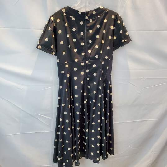 Hell Bunny Vixen Short Sleeve Polka Dot Dress Women's Size M image number 2
