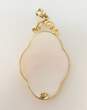14K Yellow Gold Cameo Woman Pink Shell Carved Pendant 4.7g image number 3