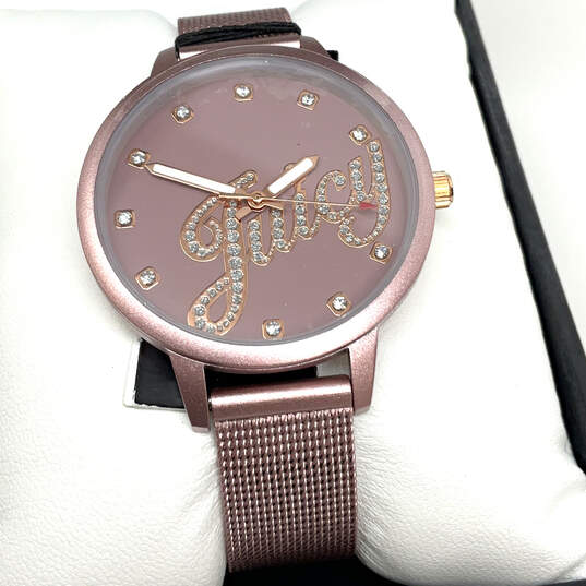 Designer Juicy Couture Rose Gold Adjustable Strap Analog Wristwatch w/ Box image number 1