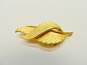 Vintage Coro Brushed Gold Tone Leaf Brooch 16.0g image number 3