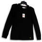 NWT Womens Black Crew Neck Long Sleeve Knitted Pullover Sweater Size XS image number 1