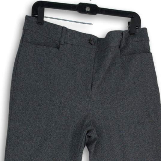 NWT Womens Gray Flat Front Pockets Skinny Leg Dress Pants Size 12 image number 3