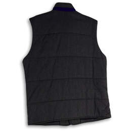 Mens Gray Welt Pocket Mock Neck Sleeveless Button Front Vest Size Large alternative image