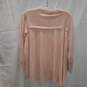 Adrianna Papell Pearl Blush Pleated Woven Back Sweater Women's Size S NWT image number 2