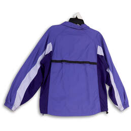 Womens Purple Long Sleeve Side Pocket Full-Zip Windbreaker Jacket Size L alternative image