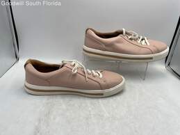 Clarks Womens Pink Leather Round Toe Low Top Lace-Up Sneaker Shoes Size 9W alternative image
