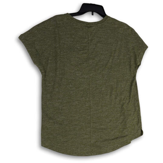 Womens Green Heather Round Neck Short Sleeve Pullover T-Shirt Size X-Large image number 2
