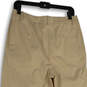 Womens Tan Flat Front Slash Pocket Straight Leg Dress Pants Size 8 image number 4