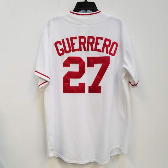 Buy the Mens White Los Angeles Angels Vladimir Guerrero#27 MLB Baseball  Jersey Sz L