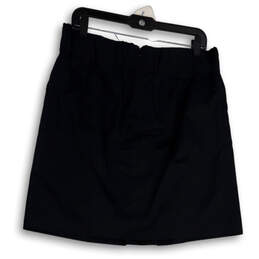 Womens Black Pleated Pockets Regular Fit Back Zip A-Line Skirt Size Small alternative image