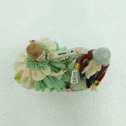 Vintage Dresden Style Porcelain Lace Figurine Couple With Harp Germany alternative image