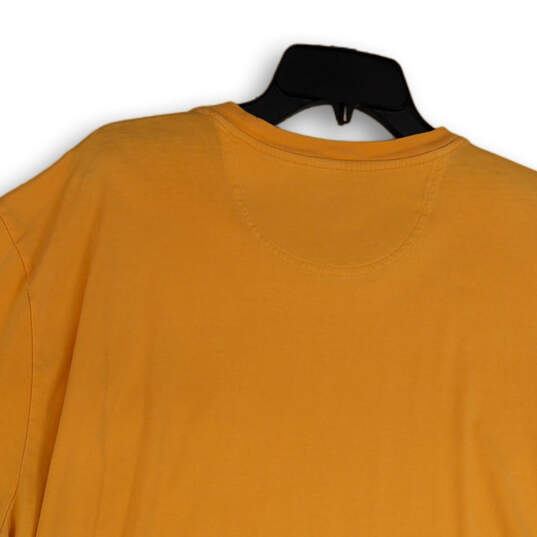 Mens Orange Crew Neck Short Sleeve Front Pocket Pullover T-Shirt Size XXL image number 4