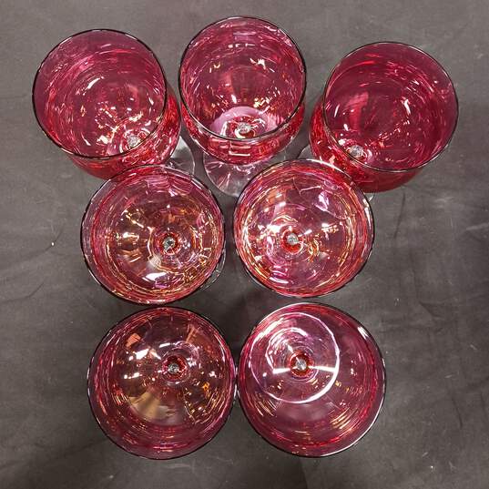 Set of 7 Pink Drinking Glasses image number 6