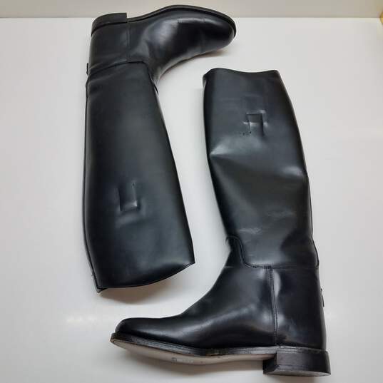 Women's black leather riding boots 7.5 image number 3