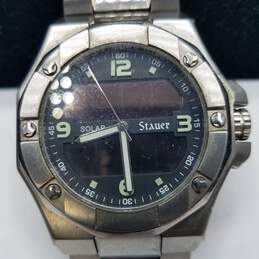 Men's Stauer Solar, Digital Chronograph Stainless Steel Watch